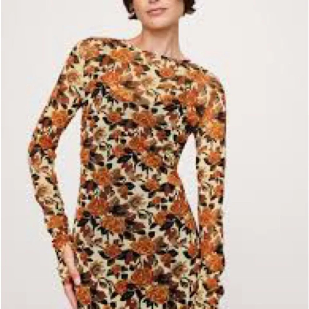 Banana Republic floral printed mesh maxi dress sz medium 8-10 thumbholes - Picture 4 of 11